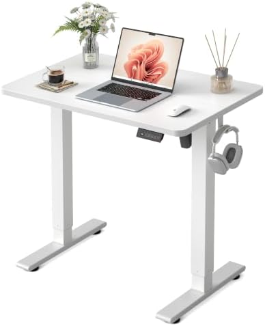 FEZIBO Standing Desk 32 × 19 Inch Electric Height Adjustable, White by FEZIBO