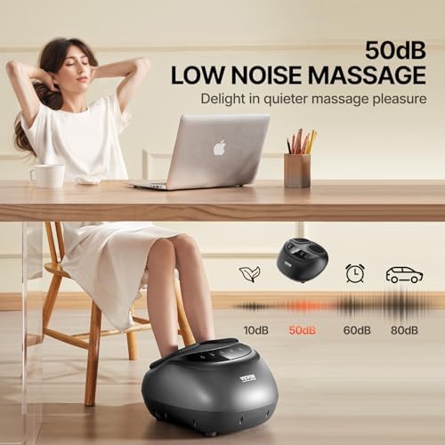 VEVOR Foot Massager Machine with Heat, Deep-Kneading, Compression, and Shiatsu for Plantar Fasciitis, Neuropathy, Gifts for Men, Women - Fits up to Men Size 12 - Image 5