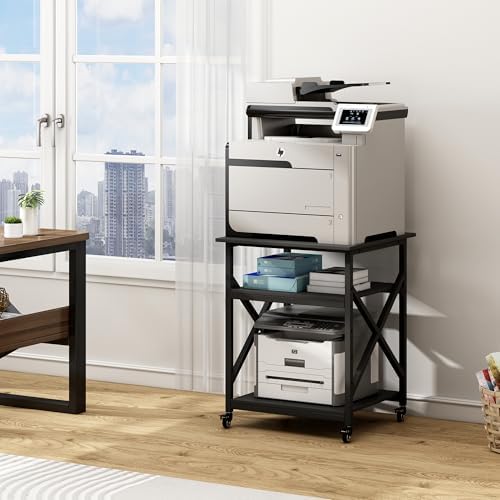 Fannova 23.6"x23.6"x30.1" Large Printer Stand with Adjustable Storage Shelf - Image 2