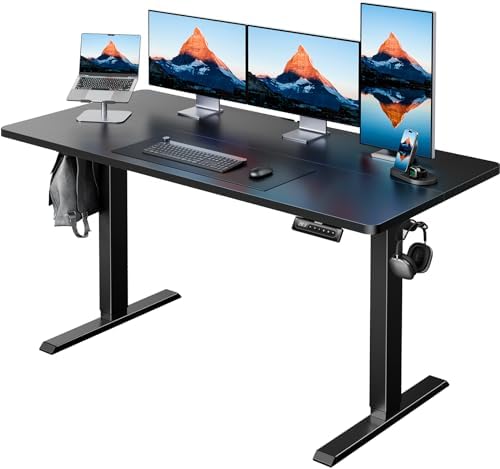 HUANUO 55x27 Inch Electric Standing Desk, Height Adjustable, Black by HUANUO