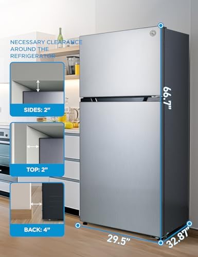Commercial Cool 20 Cu. Ft. Top Mount Refrigerator with Freezer, 2-Door Refrigerator with Top Freezer and Adjustable Temperature Control, Ice Maker Ready, Energy Star Certified, Stainless Look - Image 6