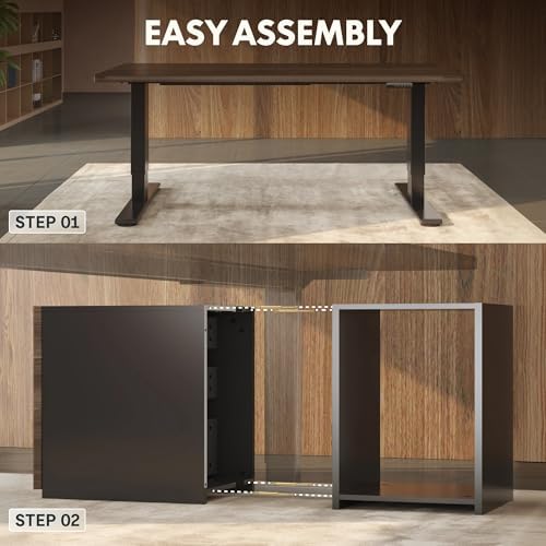 FLEXISPOT EN2 55"x28" Standing Desk Bundle with Storage Cabinet, Black - Image 5