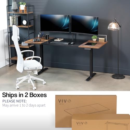 VIVO Black/Vintage Brown 71 x 30 in Standing Desk, DESK-KIT-E2B7BN - Image 5