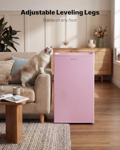 Upstreman 3.2 Cu.Ft Mini Fridge with Freezer, Pink-BR321 - Image 6