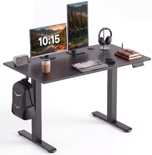 Claiks 48 x 24 Inch Black Electric Standing Desk by CLAIKS