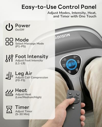 2 in 1 Shiatsu Foot and Calf Massager Machine with Adjustable Heat - Image 6