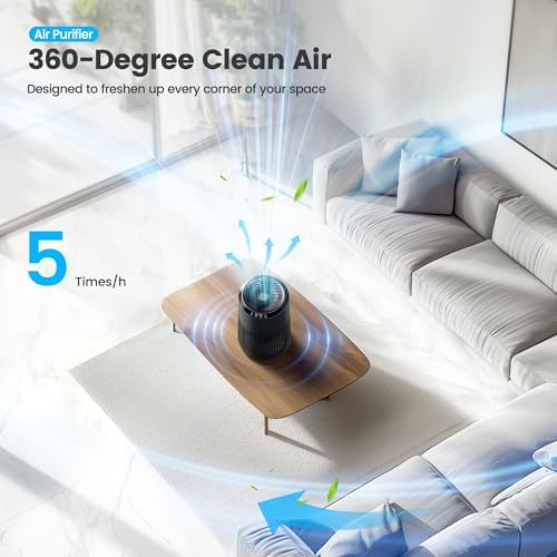 Air Purifiers for Bedroom Home for Smoke Pet Dander Odors 2 Pack Black - Image 3