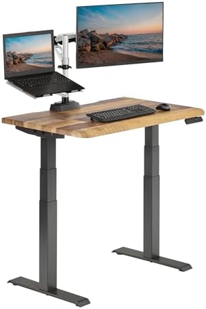 Vari ComfortEdge Electric Standing Desk – 40x26 – Reclaimed Wood/Slate by Unknown