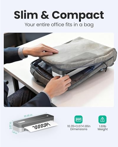 P1 Pro Portable Inkless Printer, 300 DPI Wireless Thermal Printing for iPhone Android Laptop PC, Print US Letter Documents Receipts Anywhere, for Travel Remote Work Home Office School, Grey - Image 4