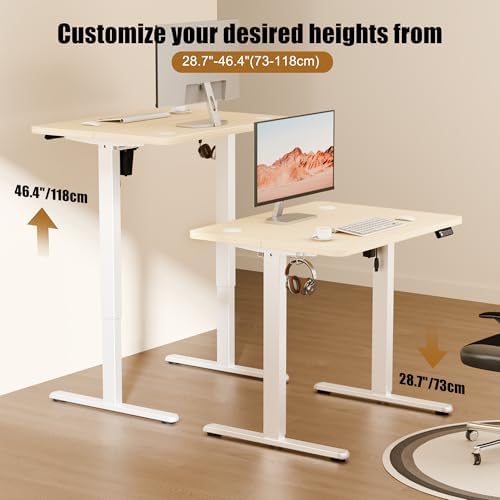 Small Standing Desk, 32"x24" Height Adjustable Sit-Stand, Home Office, Oak - Image 3