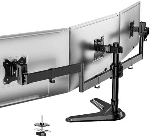 Triple Monitor Stand fits 3 Screens up to 27 Inches, Freestanding by PUTILSENMOUNT