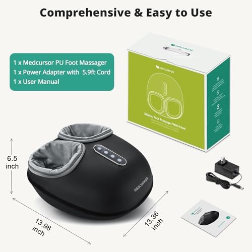 Medcursor Shiatsu Foot Massager with Heat, Kneading, Up to US 13" - Image 7