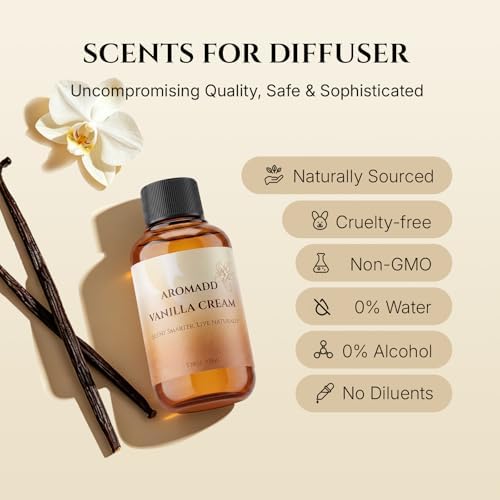Aromadd Vanilla Cream Diffuser Oil Refill, Warm Vanilla Caramel, 3.38 Fl Oz - Image 4