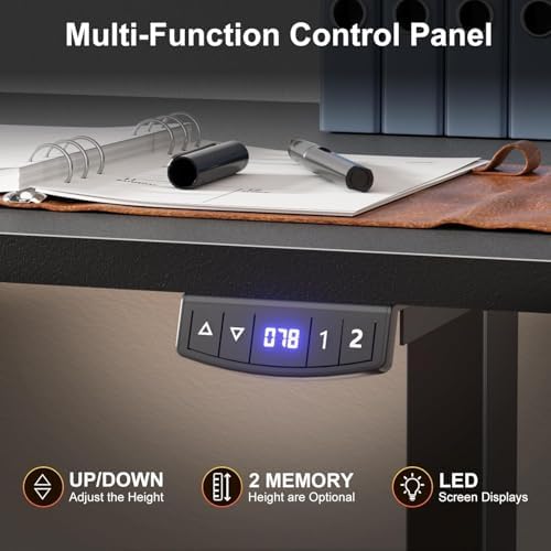Korfile 63" L Shaped Standing Desk Height Adjustable Memory Presets Black - Image 5