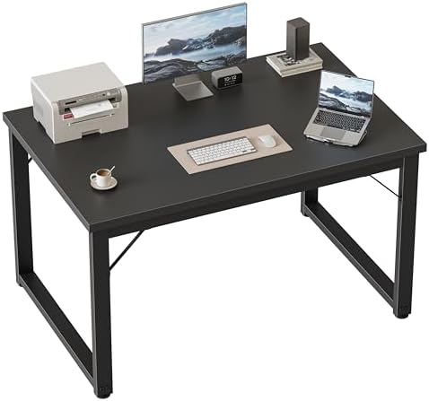 Mericonia 40 Inch Computer Desk, 1" Thick Small Office Table, Black by MERICONIA