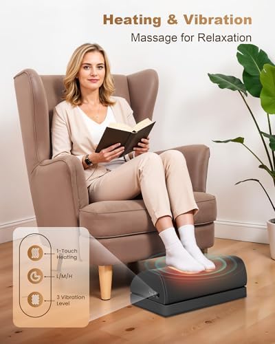 Beleduc Heated Foot Rest Under Desk at Work,Ergonomic Under Desk Foot Stool - Image 2