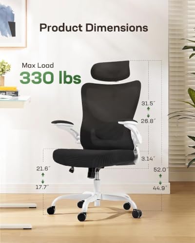 Marsail Ergonomic Office Chair with 3D Armrests, Pack of 4 - Image 2