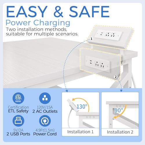 METYERRY 24"x23.6" Large Printer Stand with Power Outlet, 3 Tier Cart - Image 4
