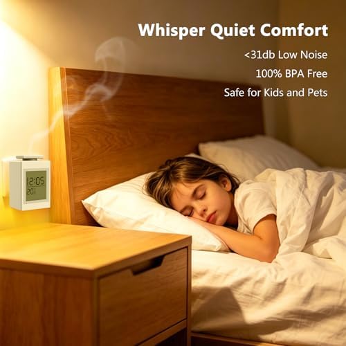 Plug-in Waterless Essential Oil Diffuser with Clock & Env Display - Image 6