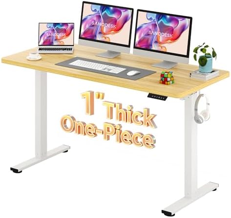 SANODESK One-Piece 1'' Thick Height Adjustable Standing Desk 60''x24'' by sanodesk