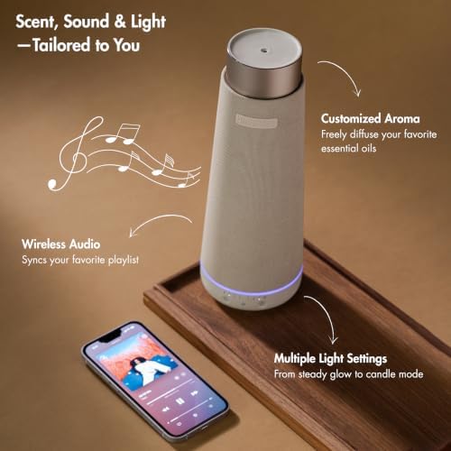 Waterless Essential Oil Diffuser with Integrated Speaker & Ambient Lighting - Image 3