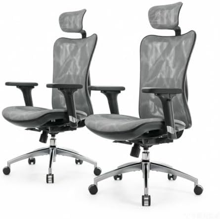 SIHOO M57 Ergonomic Mesh Office Chair, High Back Home Desk Chair with 3D Armrests, Lumbar Support and Adjustable Headrest, Comfortable Computer Chair, Hold 330 LBS-2 Packs-Grey by SIHOO