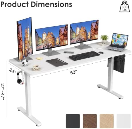 STARY Electric Standing Desk Adjustable Height Sit Stand Home Office Desk with Splice Board - Image 3