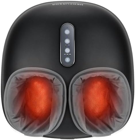 Medcursor Foot Massager with Heat - Shiatsu Feet Massage Machine Delivers Relief for Tired Muscles & Plantar, Deep Kneading Therapy, Multi-Level Settings for Home, Office Use, Size up to 13" by Medcursor
