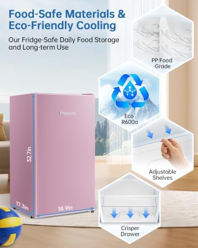 3.2 Cu Ft Mini Fridge with Freezer, Single Door Upright Freezer - Image 7