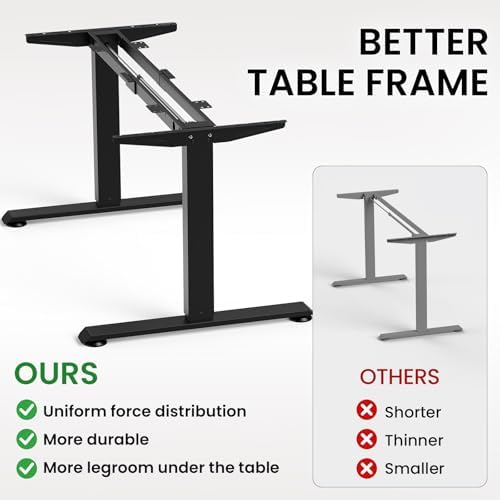 Veken 63"x28" Wider Large Standing Desk, Electric Height Adjustable, Black - Image 6
