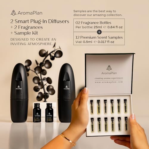 Plug in Wall Diffuser 2 Pack + 2 Scents & 12 Samples + App – Cold Air - Image 2