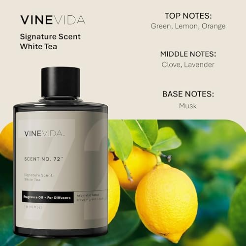 VINEVIDA White Tea Fragrance Oil for Cold Air Diffusers - 16 Fl Oz - Essential Oils for Diffuser Oil Refill & Air Freshener Room Spray - Image 2