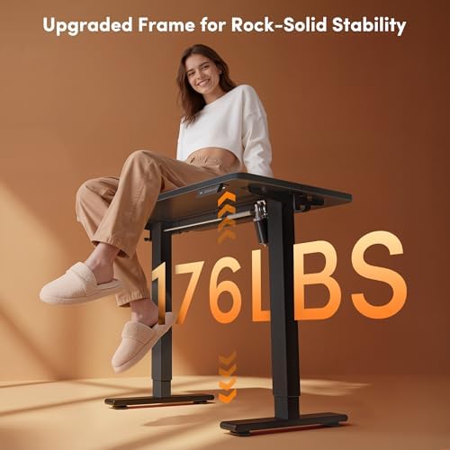 FEZIBO 32" Small Electric Standing Desk Height Adjustable Desk, Black - Image 4