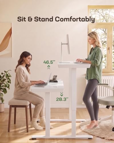 Marsail Glass Standing Desk, 35 x 20 Inch Small Sit Stand Desk - Image 7