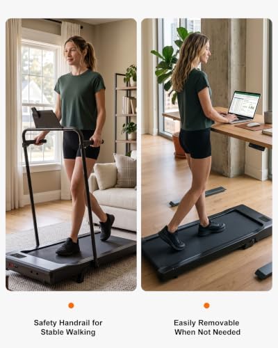 Superun Walking Pad with 6% Incline, Under Desk Treadmill, 3 in 1 Portable Treadmills for Home with Remote Control LED Display, 2.5 HP Quiet Mini Treadmill for Office Home Use, 300 Lbs Capacity - Image 4