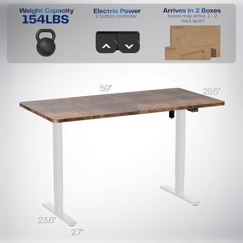 VIVO Rustic Vintage Brown 60 x 30 in Standing Desk, DESK-KIT-0W6N - Image 3