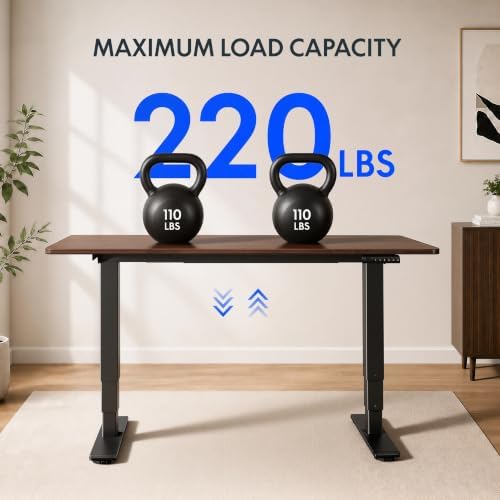 FLEXISPOT E6 Solid Wood Dual Motor 3-Stage Electric Standing Desk, 55 x 28 - Image 4