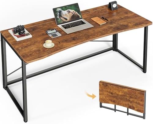 Huuger Folding Desk for Small Spaces, 47.2 Inch Foldable Computer Table by Huuger