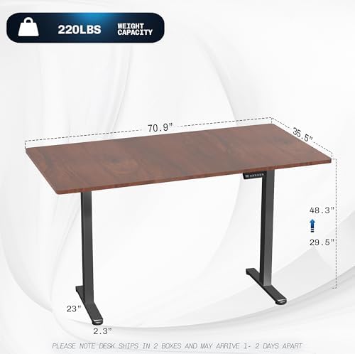 VIVO Dark Walnut 71 x 36 in Standing Desk, DESK-KIT-E2B7D-36 - Image 3