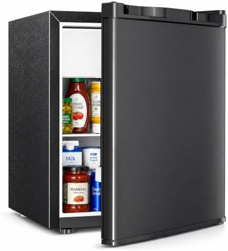 Antarctic Star Compact Refrigerator Mini Fridge with Single Reversible Door,Wire Shelf,Defrost Button, for Bedroom/Office/Dorm,1.3 Cu. Ft,Blcak by AntarcticStar