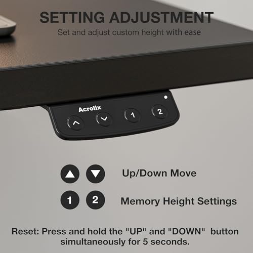 Acrolix 40x24 Electric Standing Desk with Cable Net, Black - Image 6
