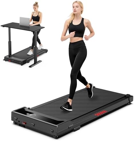 Walking Pad Treadmill for Home - Under Desk Walking and Running with Remote Control Portable Electric Machine Adjustable Slim Compact with 0.6-4.0MPH Modes Max up 265 Lbs for Home Office by Unknown
