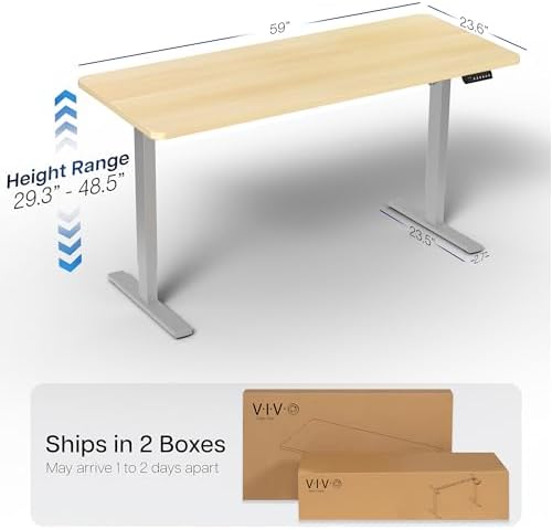 VIVO Light Wood 60 x 24 in Standing Desk, DESK-KIT-1G6C - Image 3