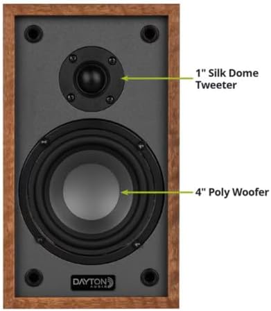 Dayton Audio Classic B40 Bookshelf Speaker Pair 60W Max 6 Ohm 4 Inch Woofer 1 Inch Silk Dome Tweeter Passive 2-Way Hi-Fi Speakers for Music TV PC and Home Theater Wood - Image 5