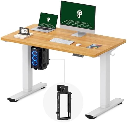 FLEXISPOT EN2 48"x24" Electric Standing Desk with PC Stand Bundle, Maple by Unknown