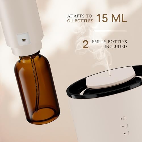 VINEVIDA Waterless Diffuser - Essential Oil Diffuser for Home - Beige Scent Diffuser for Home, Battery Operated Aromatherapy Diffuser - Car, Room Fragrance Air Diffuser - Image 3