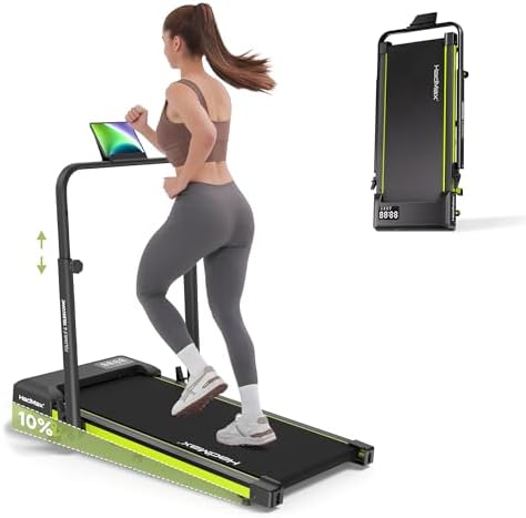 Walking Pad Treadmill with Incline and Height Adjustable Handle Bar by HADMAX