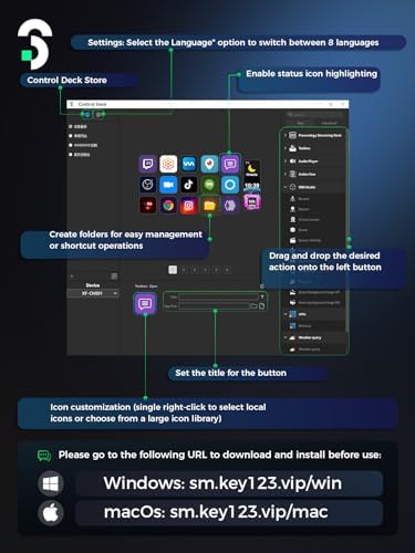 Stream Controller - SOOMFON Studio Control Deck with 15 Macro Keys & Dashboard, Customizable LCD Buttons to Trigger Actions in OBS, Twitch, YouTube, Perfect for Live Streaming Video Editing - Image 2