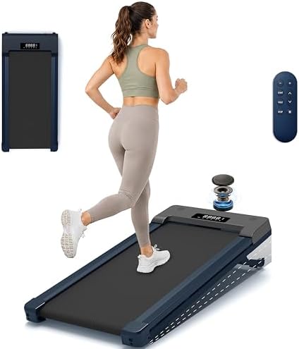 Walking Pad Treadmill, Under Desk Treadmill, Auto Incline, Matte Navy Blue by PACEROCKER