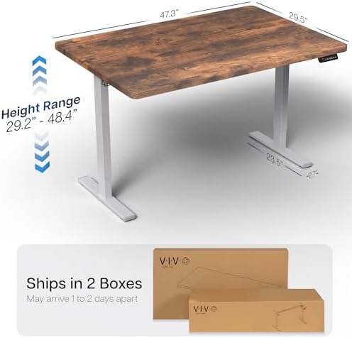 VIVO Rustic Vintage Brown 48 x 30 in Standing Desk, DESK-KIT-1G5N - Image 3